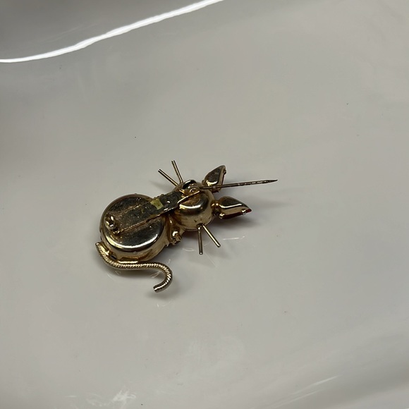 PINK & RED KITTY BROOCH VTG - Picture 5 of 8